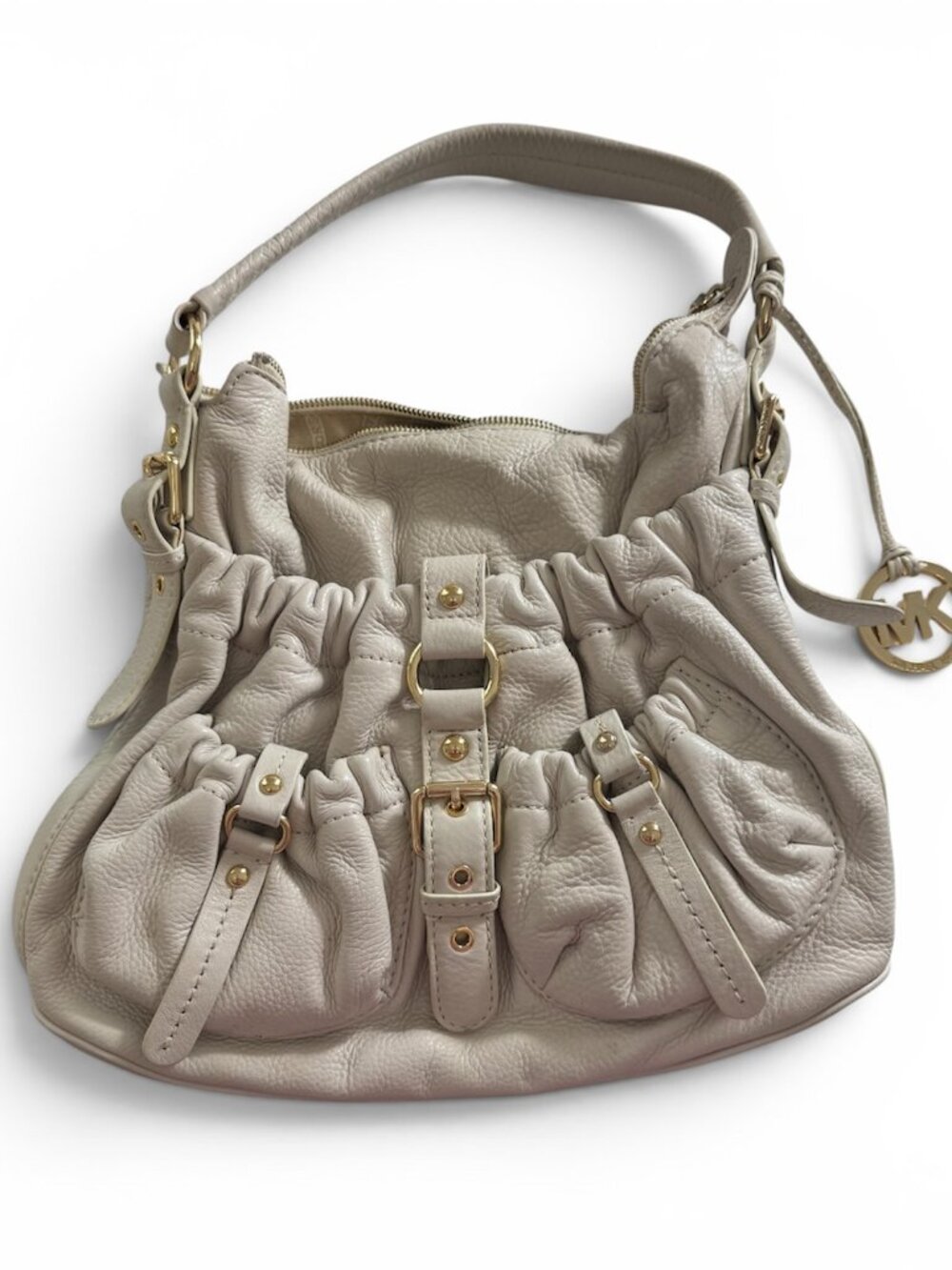 Michael Kors Vintage Y2K Jennings Hobo Satchel Handbag, Cream with Dust Bag